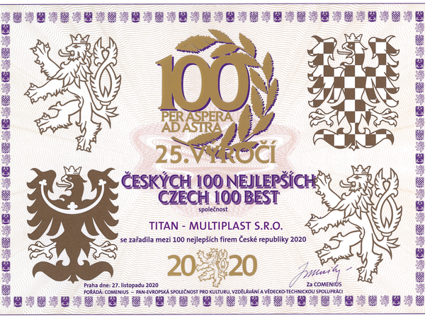 Opět jsme se umístili v soutěži "Českých 100 nejlepších" firem